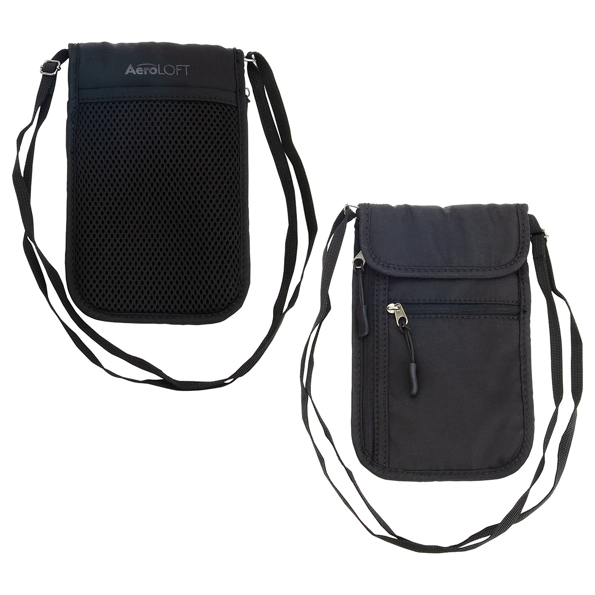 AeroLOFT® Jet Black Safety Organizer Neck Wallet