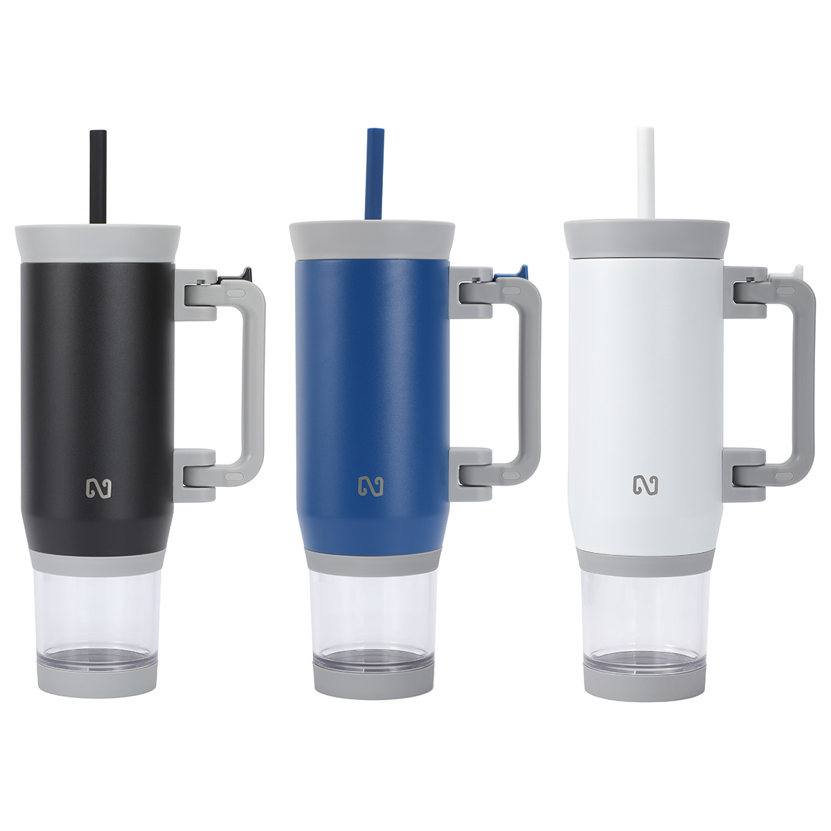 NAYAD® Quest 23 oz Stainless Steel Double-Wall Vacuum Insulated Mug with Foldable Handle & Snack Cup