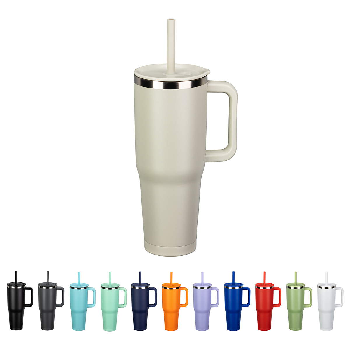 SENSO® Summit 40 oz Insulated Stainless Steel Travel Mug with Press-In Straw Lid