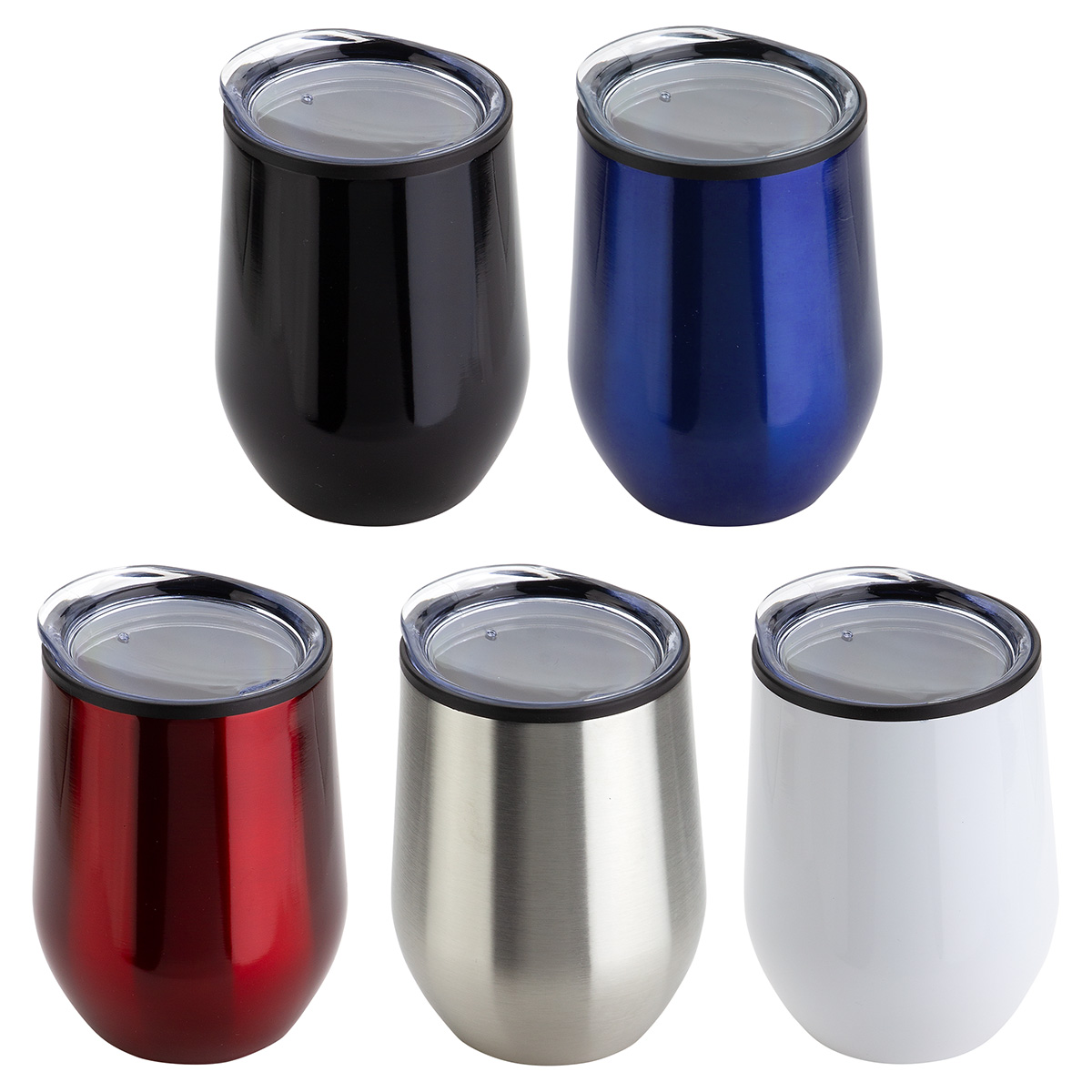 Onyx 12 oz Stainless Steel/Polypropylene Wine Goblet