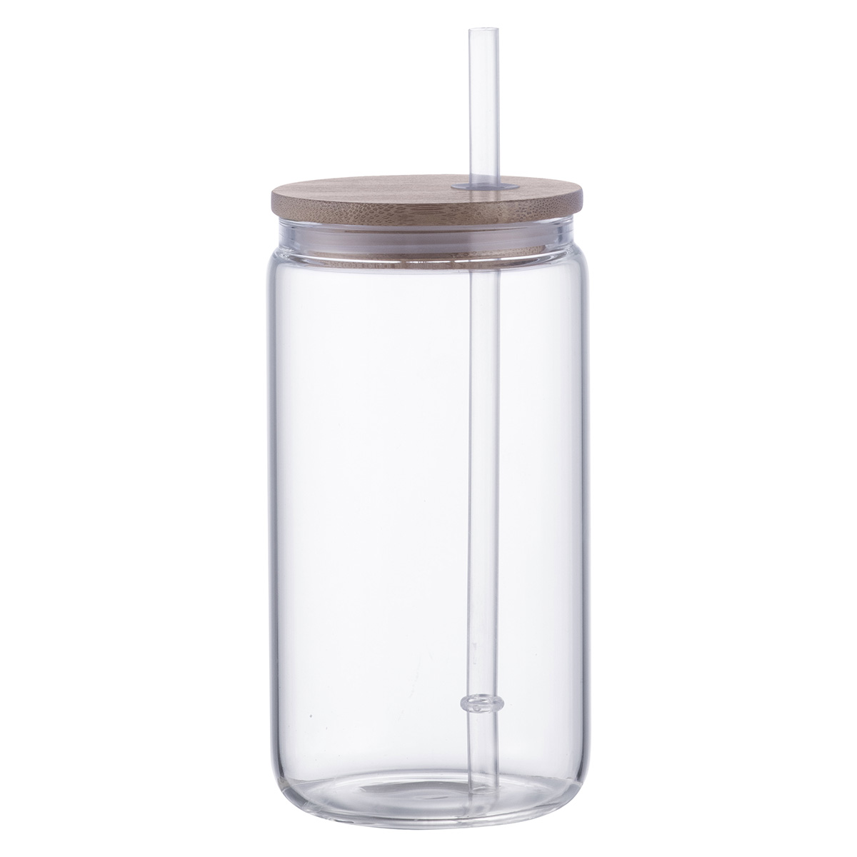 Doto 18 oz Glass Jar w/ Straw & Bamboo Lid