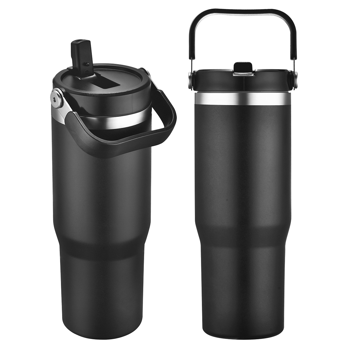 Tollara 30 oz Vacuum Insulated Tumbler with Flip Top Spout — Black