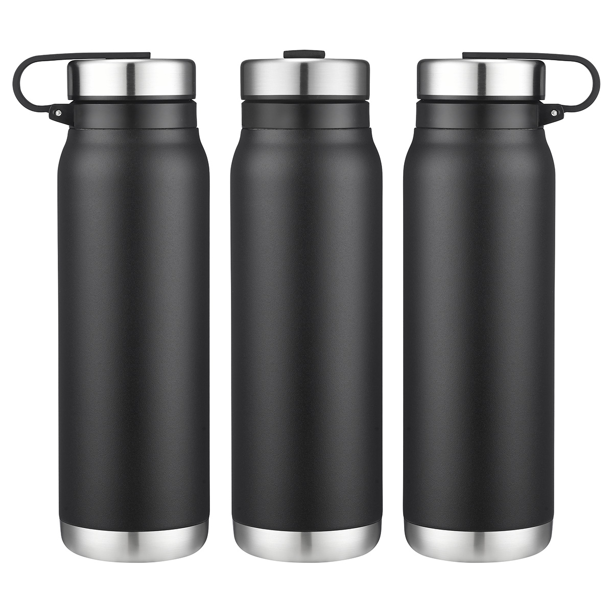 Turin 20 oz Vacuum Insulated Bottle with Twist Cap — Black