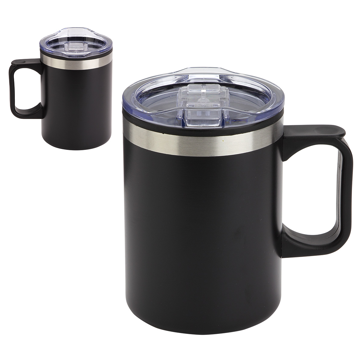 Zara 14 oz Stainless Steel/Polypropylene Mug — Black