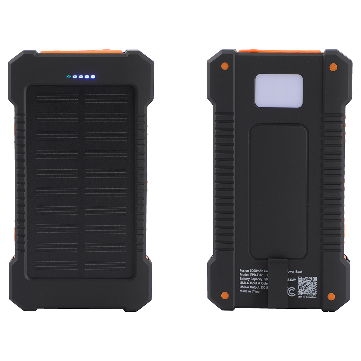 Fusion 5000mAh Solar-Charging Power Bank