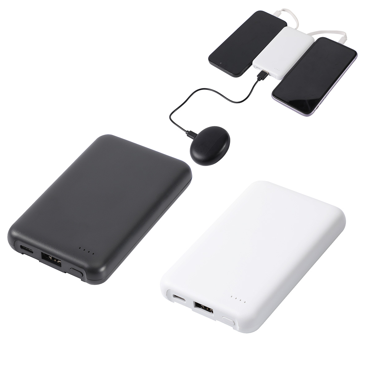 Guild 5000mAh UL-Listed Power Bank with Built-in Cables