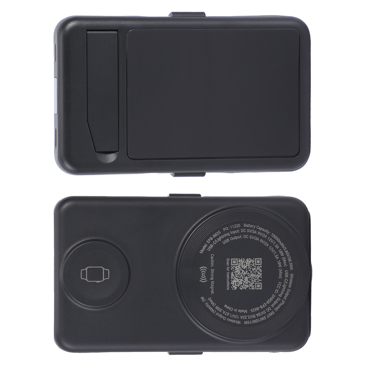 Imperial 10000mAh Light-Up Power Bank with Magnetic Wireless Charger, Watch Charger, Stand & Cable