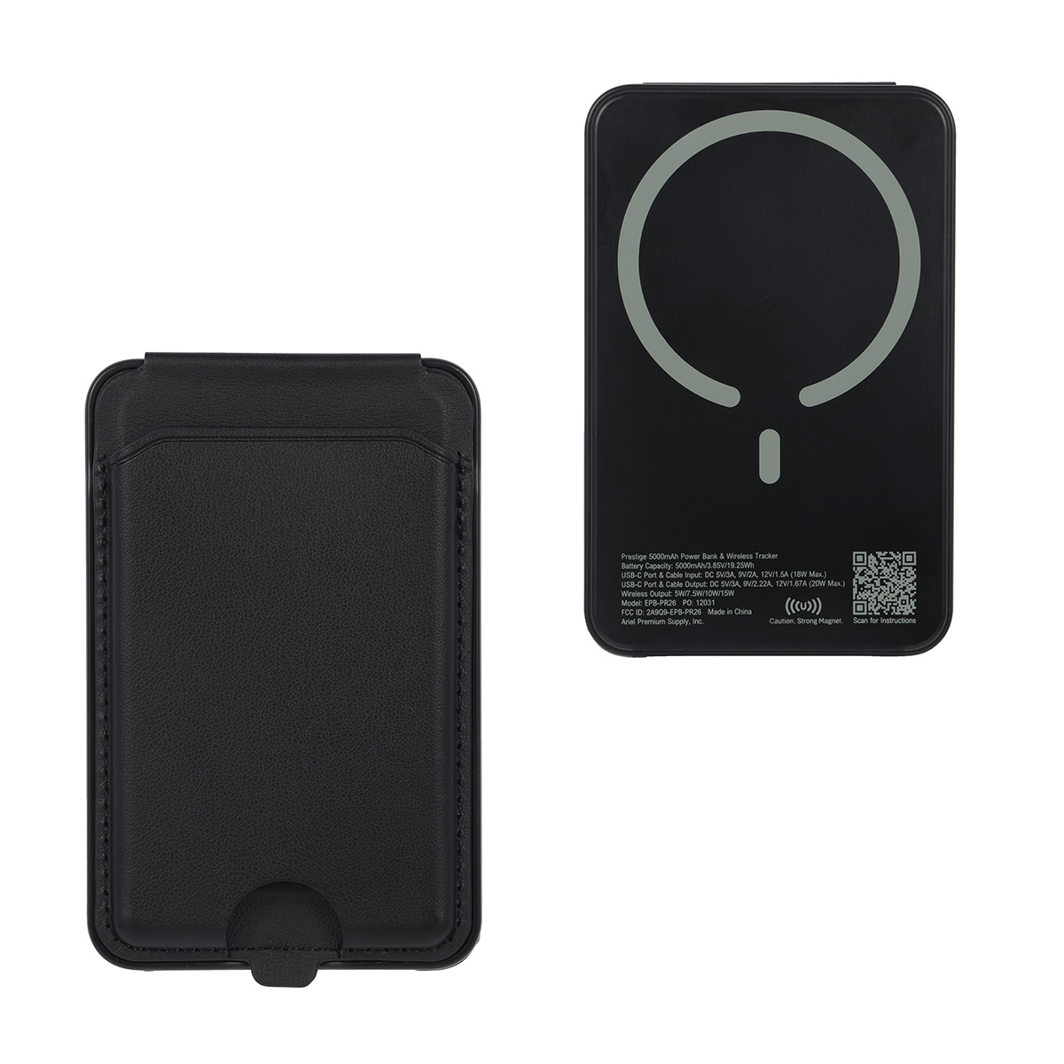 Prestige 5000mAh 20W Magnetic Wireless Power Bank with Card Holder & Find My Tracker