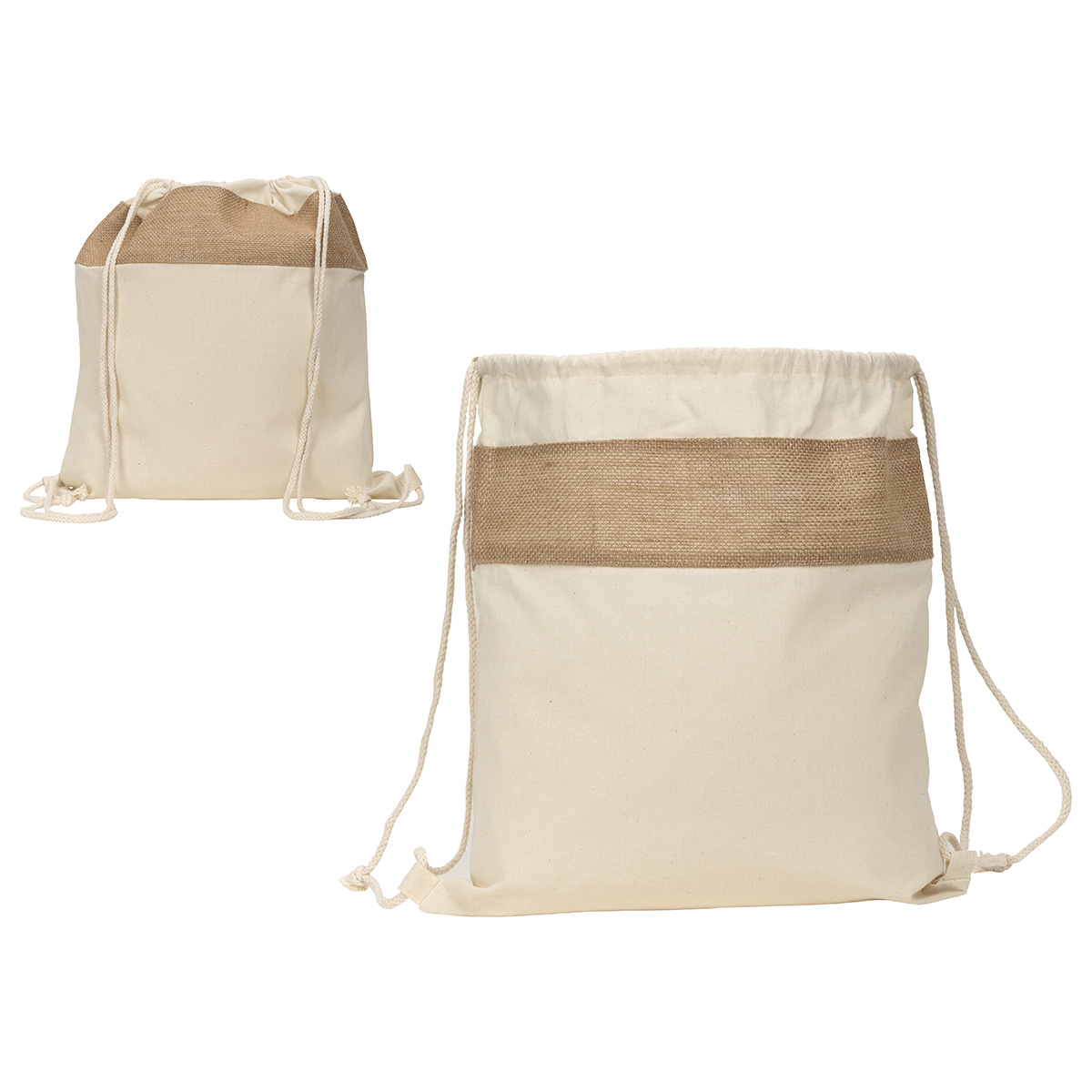Savanna Jute & Recycled Cotton Drawstring Backpack