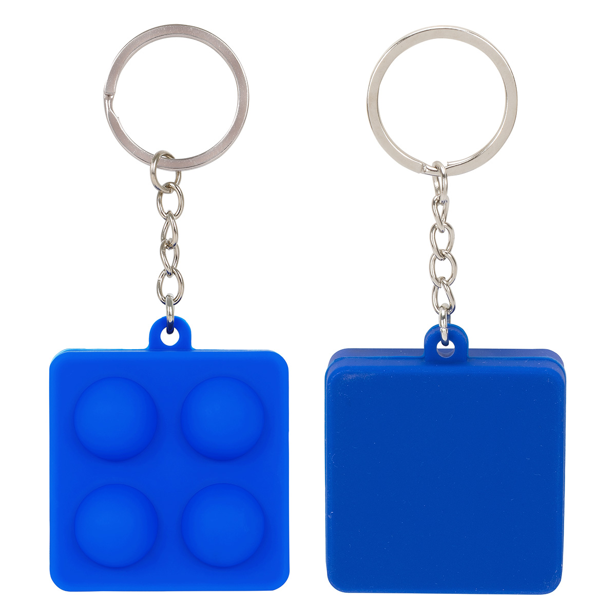 Square Push Pop Key Ring — Blue