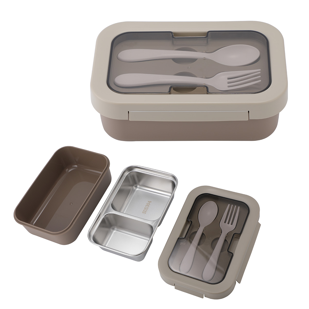 Bento Stainless Steel/PP Lunch Box With Utensils