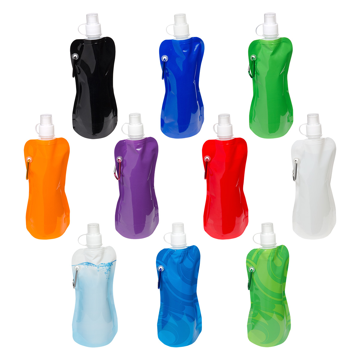 Flex Foldable 16 oz Water Bottle with Carabiner