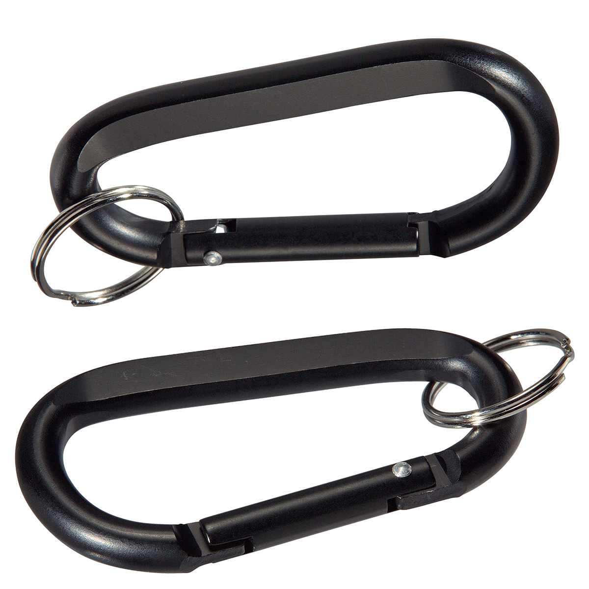 Aluminum Carabiner with Key Ring — Black
