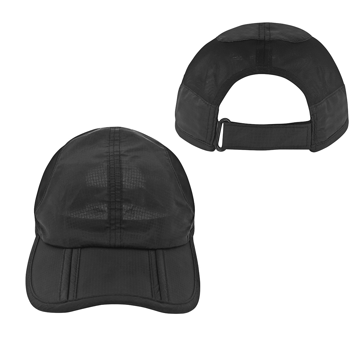 Ashburn Foldable Ripstop Adventure Cap — Black
