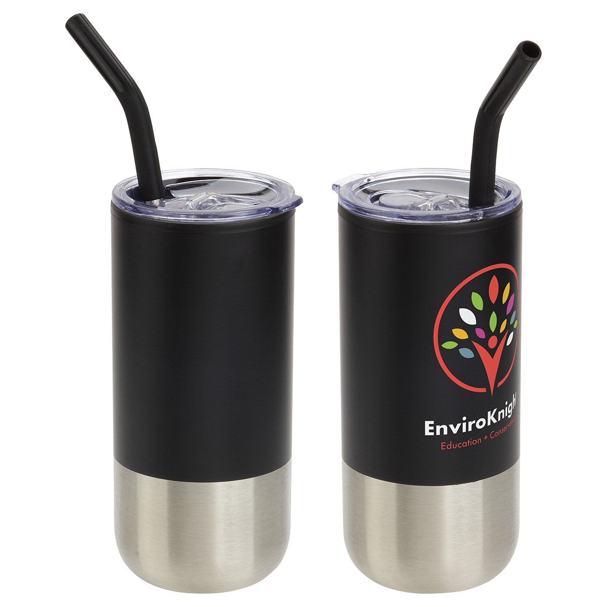 Oxford 16 oz Stainless Steel/Polypropylene Tumbler with Straw 61