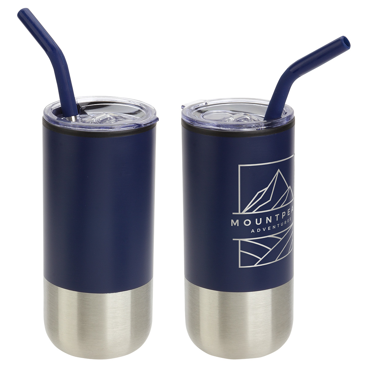 Oxford 16 oz Stainless Steel/Polypropylene Tumbler with Straw 62