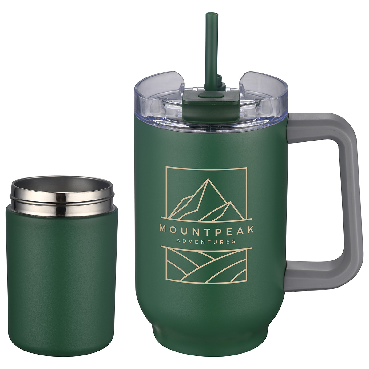 Novo Combo 20 oz Vacuum Insulated Stainless Steel Mug and Screw-On 12 oz Can Cooler 63