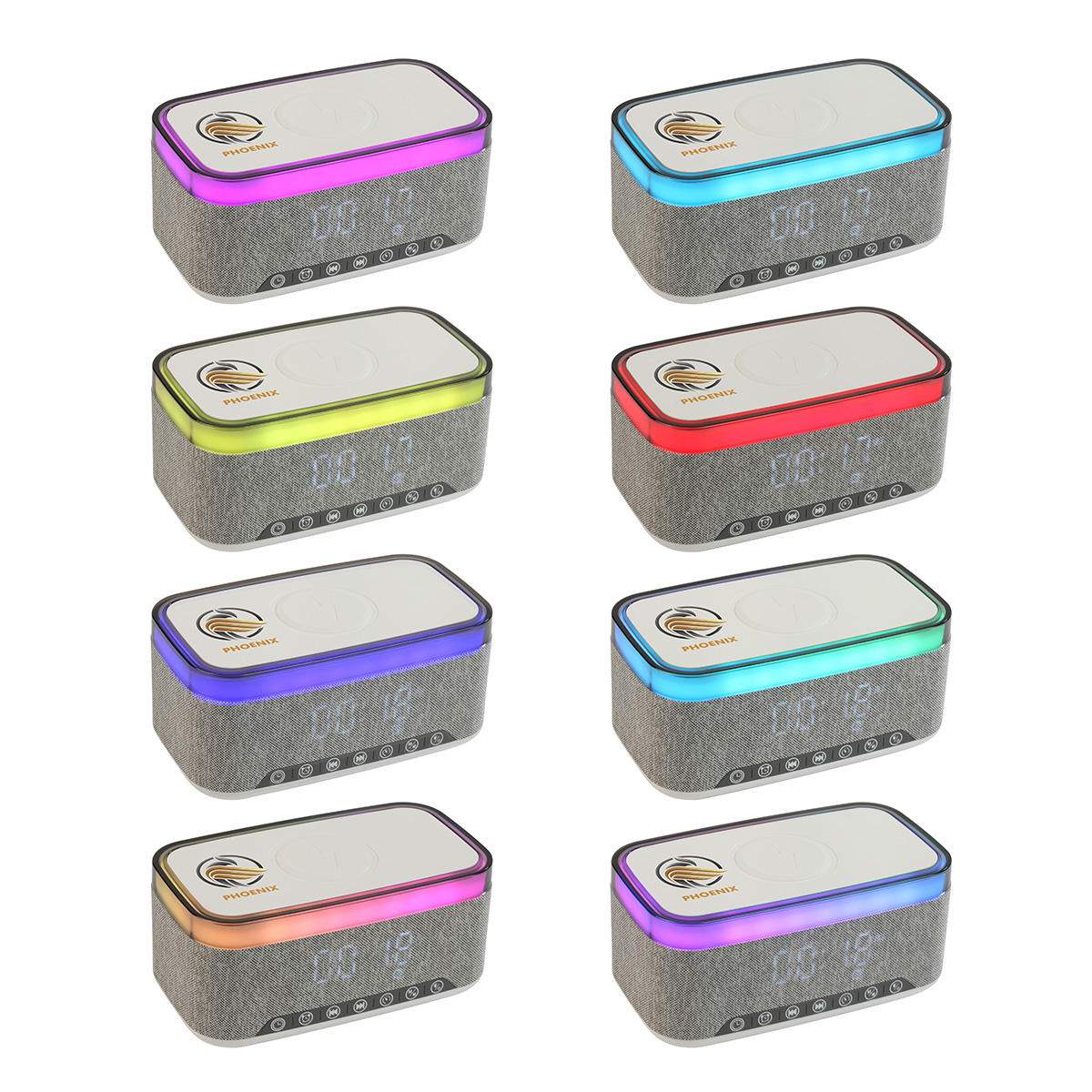 Sunset 20W Stereo Speaker with White Noise, Clock, Radio, and 15W Wireless Charger 17