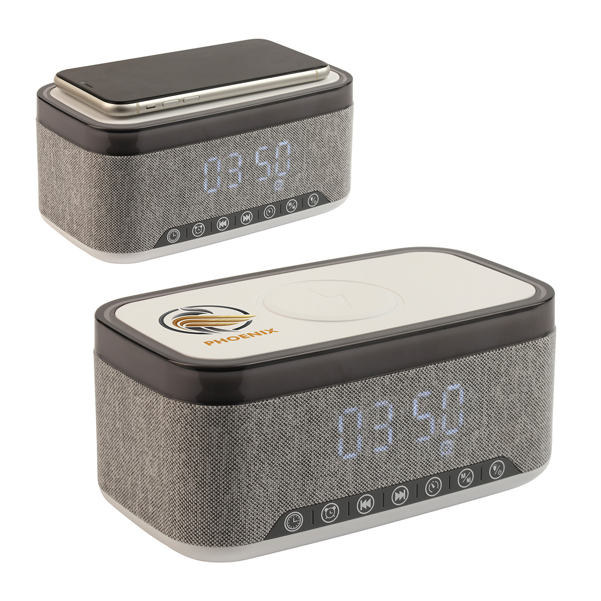Sunset 20W Stereo Speaker with White Noise, Clock, Radio, and 15W Wireless Charger 18