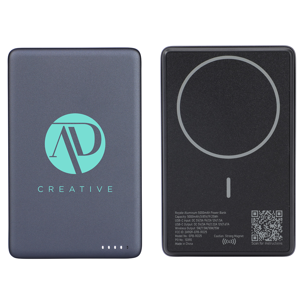 Royale Aluminum 5000mAh 20W Power Bank with 15W Magnetic Wireless Charger 4