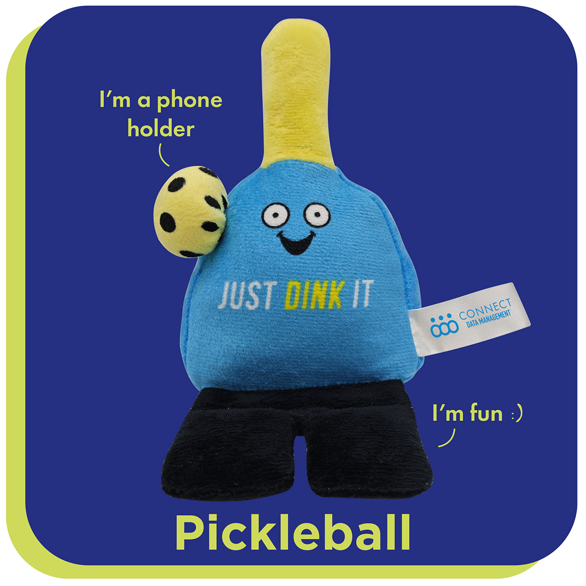 Phone Pals™ Weighted Plush Phone Holder - Pickleball Player 24