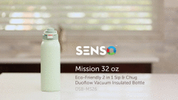 SENSO® Mission 32 oz Eco-Friendly 2 in 1 Sip & Chug Duoflow Vacuum Insulated Bottle
