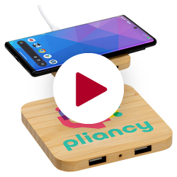 Panda Bamboo 5W Wireless Charger with Dual USB Ports