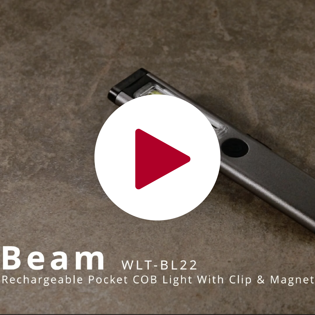 Beam Rechargeable Pocket COB Light With Clip & Magnet